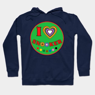 I Heart Snooker Colorful Balls Hearts 3 Hoodie